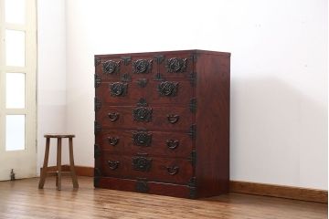 中古 伝統工芸 美しい岩谷堂箪笥(岩谷堂タンス、岩谷堂たんす、整理タンス)
