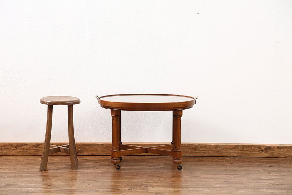 中古美品　ドレクセル ツインカクテルテーブル定価約16万円(サイドテーブル、キャスターワゴン、センターテーブル、カフェテーブル、コーヒーテーブル)