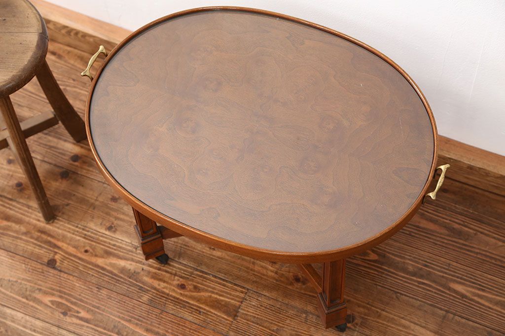 中古美品　ドレクセル ツインカクテルテーブル定価約16万円(サイドテーブル、キャスターワゴン、センターテーブル、カフェテーブル、コーヒーテーブル)