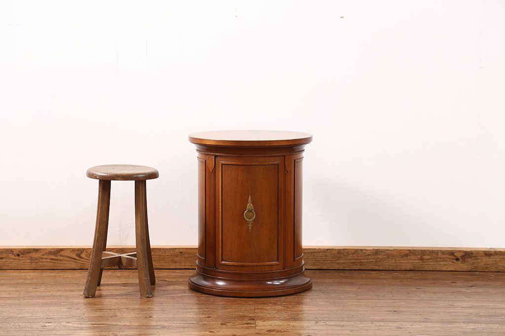 中古美品　DREXEL(ドレクセル)  Triune(トライユン)　 ドラムテーブル定価約23万円(サイドテーブル、センターテーブル、ラウンドテーブル、コーヒーテーブル、机)