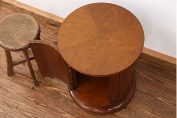 中古美品　DREXEL(ドレクセル)  Triune(トライユン)　 ドラムテーブル定価約23万円(サイドテーブル、センターテーブル、ラウンドテーブル、コーヒーテーブル、机)