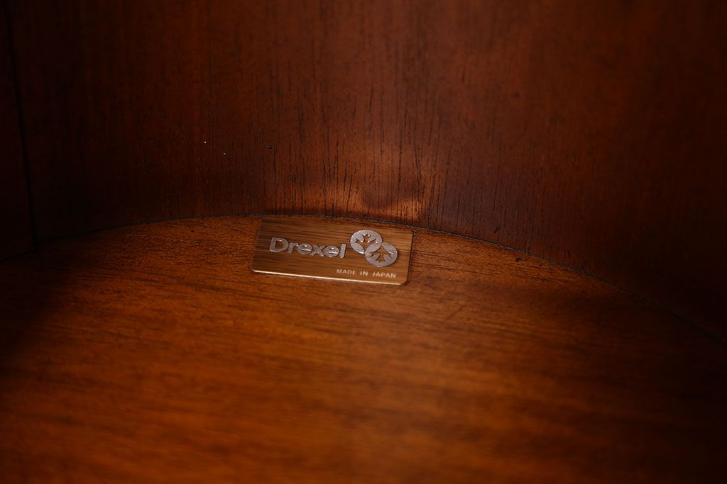 中古美品　DREXEL(ドレクセル)  Triune(トライユン)　 ドラムテーブル定価約23万円(サイドテーブル、センターテーブル、ラウンドテーブル、コーヒーテーブル、机)