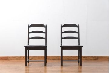 中古美品　北海道民芸家具 ダイニングチェア2脚セット(イス、椅子、いす)
