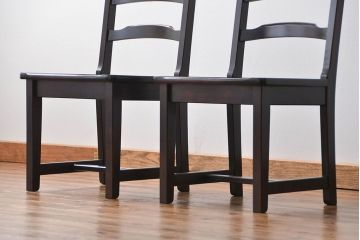 中古美品　北海道民芸家具 ダイニングチェア2脚セット(イス、椅子、いす)