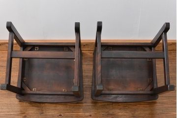 中古美品　北海道民芸家具 ダイニングチェア2脚セット(イス、椅子、いす)