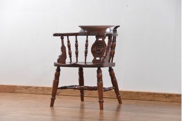 中古美品　松本民芸家具ミズメ桜 大キャプテンチェア(1)定価約25万円(椅子、イス、いす)