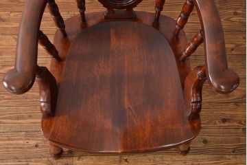 中古美品　松本民芸家具ミズメ桜 大キャプテンチェア(1)定価約25万円(椅子、イス、いす)