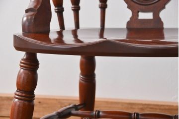 中古美品　松本民芸家具ミズメ桜 大キャプテンチェア(1)定価約25万円(椅子、イス、いす)