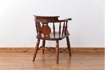 中古美品　松本民芸家具ミズメ桜 大キャプテンチェア(1)定価約25万円(椅子、イス、いす)