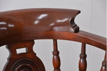 中古美品　松本民芸家具ミズメ桜 大キャプテンチェア(2)定価約25万円(椅子、イス、いす)