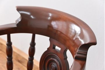 中古美品　松本民芸家具ミズメ桜 大キャプテンチェア(2)定価約25万円(椅子、イス、いす)