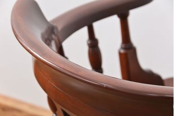 中古美品　松本民芸家具ミズメ桜 大キャプテンチェア(2)定価約25万円(椅子、イス、いす)