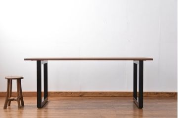 中古　マスターウォール(MASTERWAL) ウォールナットダイニングテーブル定価約14万円(鉄脚テーブル)