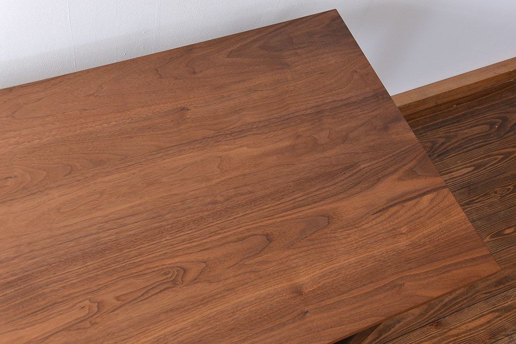 中古　マスターウォール(MASTERWAL) ウォールナットダイニングテーブル定価約14万円(鉄脚テーブル)