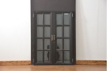 アンティーク 古い洋館の上質な面取りガラス 観音扉1対(7)(窓、両開き戸、両開き窓)