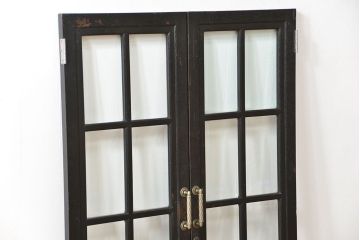 アンティーク 古い洋館の上質な面取りガラス 観音扉1対(7)(窓、両開き戸、両開き窓)