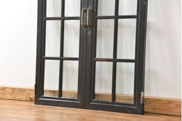 アンティーク 古い洋館の上質な面取りガラス 観音扉1対(7)(窓、両開き戸、両開き窓)