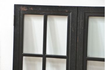 アンティーク 古い洋館の上質な面取りガラス 観音扉1対(7)(窓、両開き戸、両開き窓)