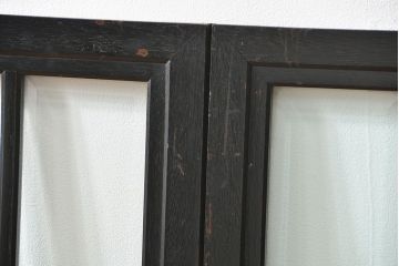 アンティーク 古い洋館の上質な面取りガラス 観音扉1対(7)(窓、両開き戸、両開き窓)
