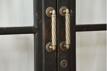 アンティーク 古い洋館の上質な面取りガラス 観音扉1対(7)(窓、両開き戸、両開き窓)