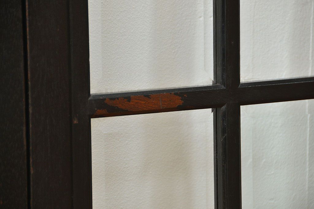 アンティーク 古い洋館の上質な面取りガラス 観音扉1対(7)(窓、両開き戸、両開き窓)