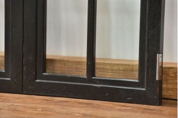 アンティーク 古い洋館の上質な面取りガラス 観音扉1対(7)(窓、両開き戸、両開き窓)