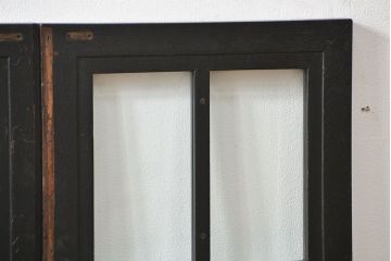アンティーク 古い洋館の上質な面取りガラス 観音扉1対(7)(窓、両開き戸、両開き窓)