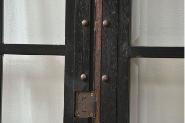 アンティーク 古い洋館の上質な面取りガラス 観音扉1対(7)(窓、両開き戸、両開き窓)