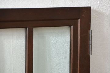 アンティーク 古い洋館の上質な面取りガラス 観音扉1対(8)(窓、両開き戸、両開き窓)