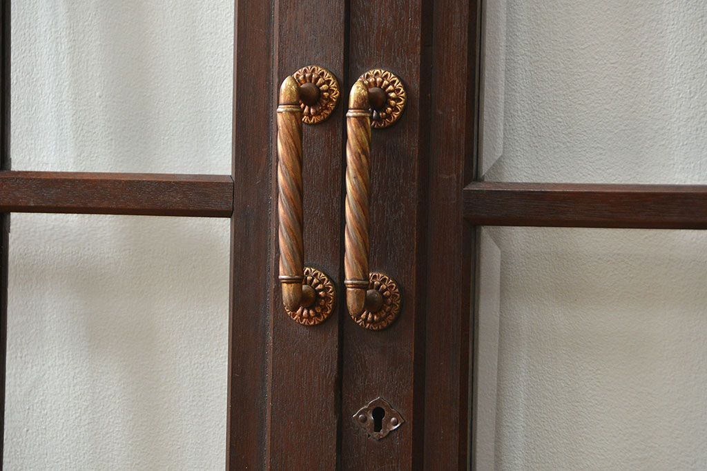 アンティーク 古い洋館の上質な面取りガラス 観音扉1対(8)(窓、両開き戸、両開き窓)