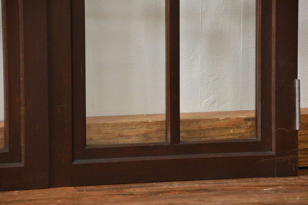 アンティーク 古い洋館の上質な面取りガラス 観音扉1対(8)(窓、両開き戸、両開き窓)