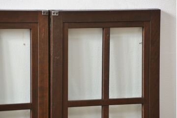 アンティーク 古い洋館の上質な面取りガラス 観音扉1対(8)(窓、両開き戸、両開き窓)