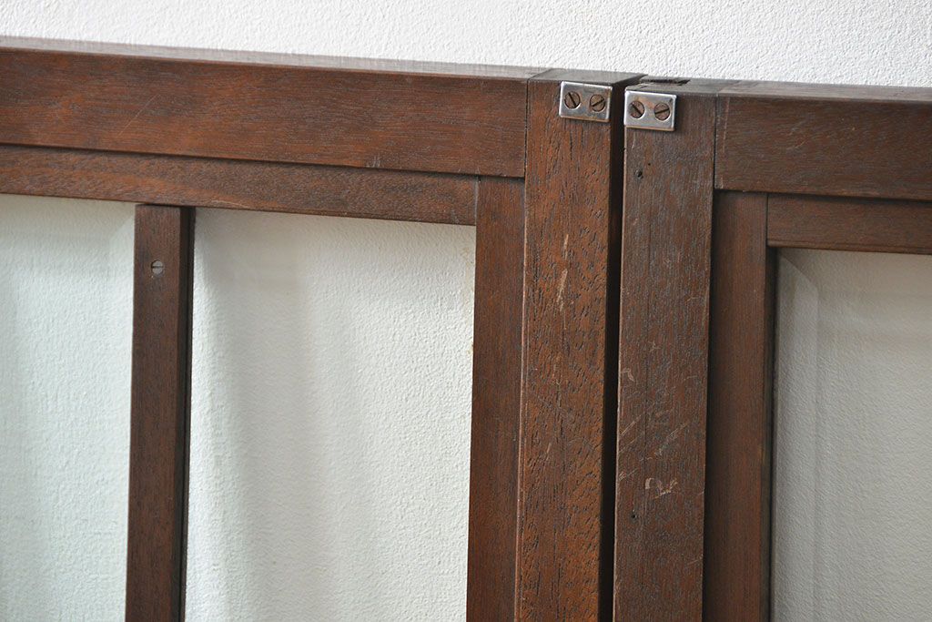 アンティーク 古い洋館の上質な面取りガラス 観音扉1対(8)(窓、両開き戸、両開き窓)