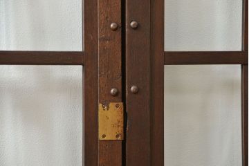 アンティーク 古い洋館の上質な面取りガラス 観音扉1対(8)(窓、両開き戸、両開き窓)