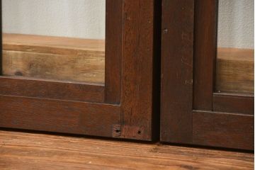 アンティーク 古い洋館の上質な面取りガラス 観音扉1対(8)(窓、両開き戸、両開き窓)