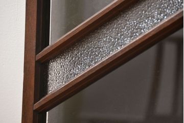 アンティーク  喫茶店のモダンデザイン両開き窓1対(3)(観音開き窓、ガラス戸、建具)