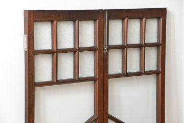 アンティーク  喫茶店のモダンデザイン両開き窓1対(3)(観音開き窓、ガラス戸、建具)