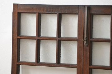 アンティーク  喫茶店のモダンデザイン両開き窓1対(3)(観音開き窓、ガラス戸、建具)
