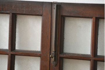 アンティーク  喫茶店のモダンデザイン両開き窓1対(3)(観音開き窓、ガラス戸、建具)