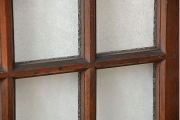 アンティーク  喫茶店のモダンデザイン両開き窓1対(3)(観音開き窓、ガラス戸、建具)