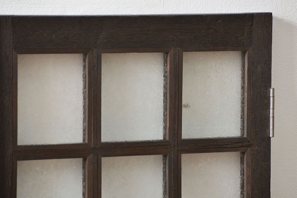 アンティーク  喫茶店のモダンデザイン両開き窓1対(3)(観音開き窓、ガラス戸、建具)