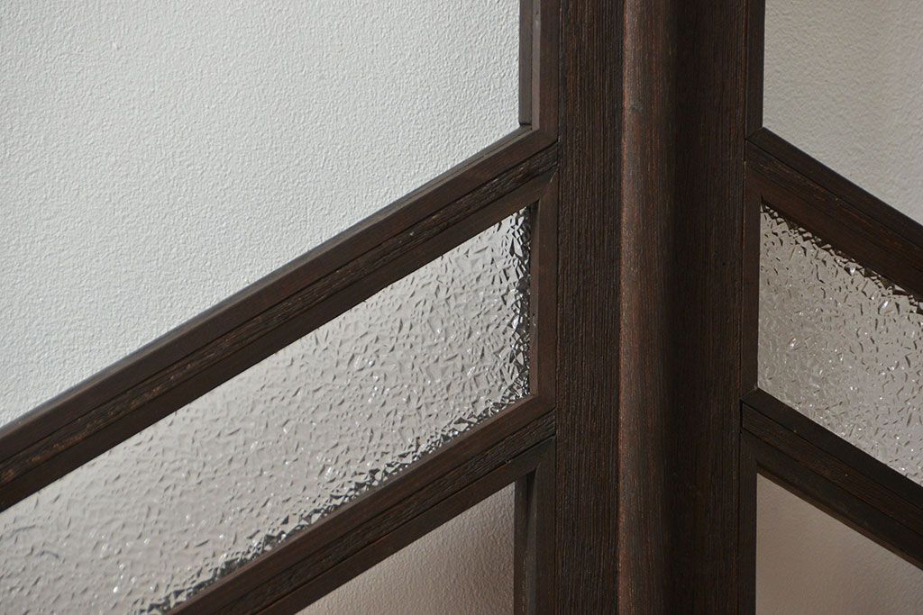 アンティーク  喫茶店のモダンデザイン両開き窓1対(3)(観音開き窓、ガラス戸、建具)