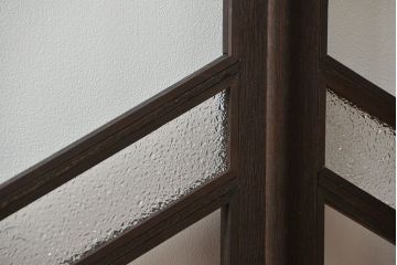 アンティーク  喫茶店のモダンデザイン両開き窓1対(3)(観音開き窓、ガラス戸、建具)