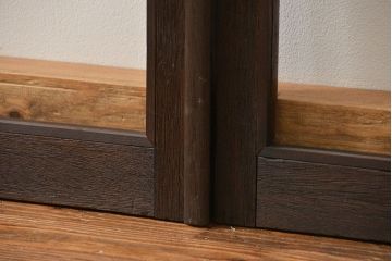 アンティーク  喫茶店のモダンデザイン両開き窓1対(3)(観音開き窓、ガラス戸、建具)