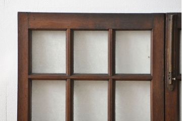 アンティーク 喫茶店のモダンデザイン両開き窓1対(4)(観音開き窓、ガラス戸、建具)