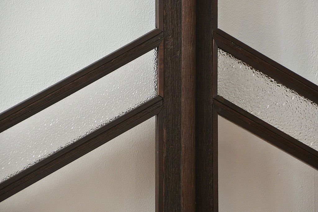 アンティーク 喫茶店のモダンデザイン両開き窓1対(4)(観音開き窓、ガラス戸、建具)