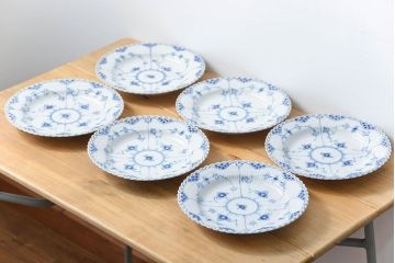 アンティーク雑貨　中古 ロイヤルコペンハーゲン フルレース プレート 6枚(25cm)