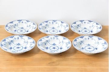 中古 ロイヤルコペンハーゲン フルレース ディーププレート6枚(22.5cm)
