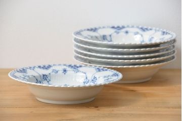 中古 ロイヤルコペンハーゲン フルレース ディーププレート6枚(22.5cm)