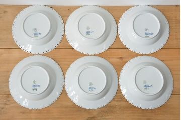 中古 ロイヤルコペンハーゲン フルレース ディーププレート6枚(22.5cm)